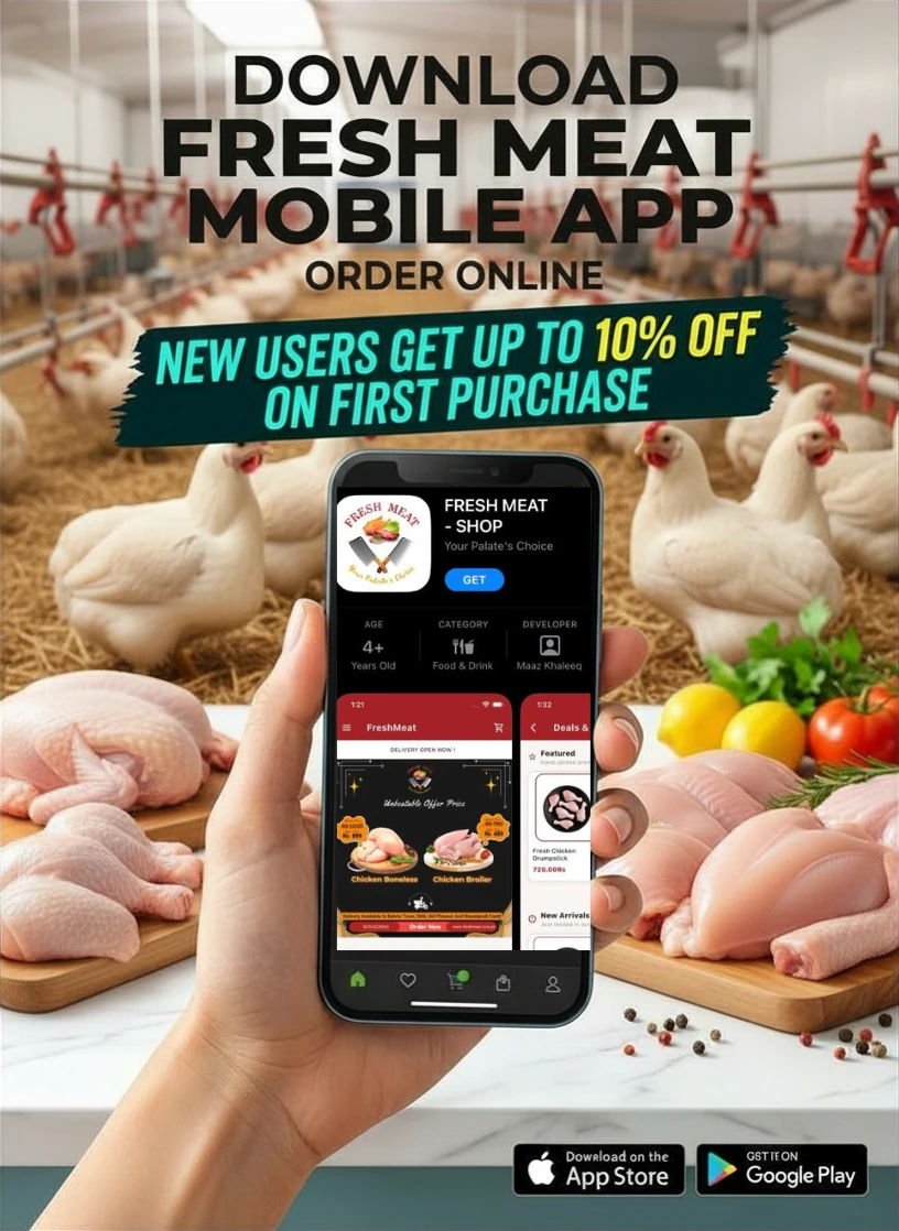 Download Fresh Meat Shop mobile app for online chicken ordering